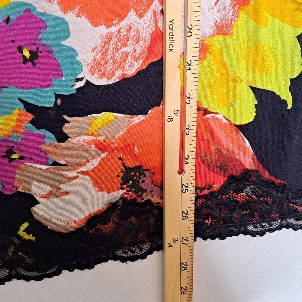 Lane Bryant Cami Womens 18 20 Black Floral Lace Trim V Neck Sleeveless Tank Top - Picture 12 of 13